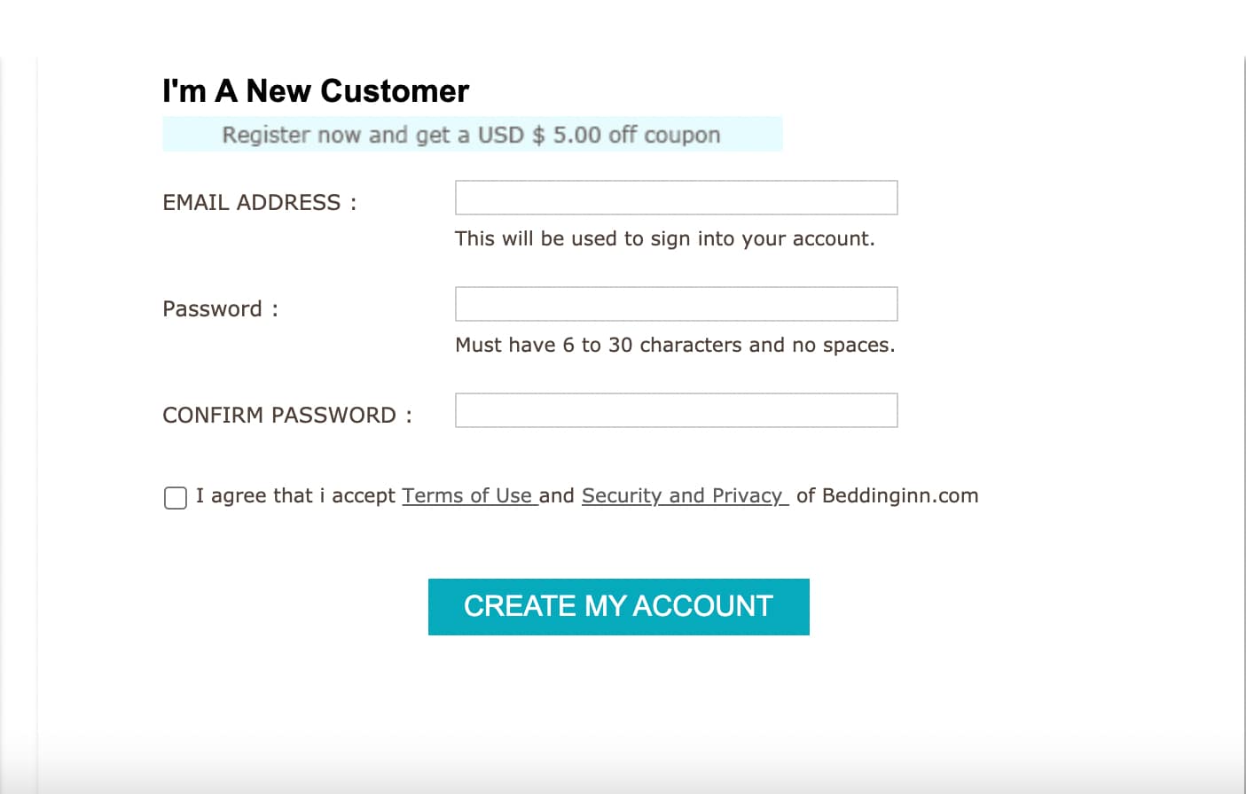 BeddingInn Coupon $5 Free